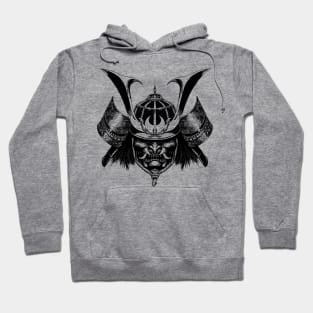 Samurai helmet lineart Hoodie